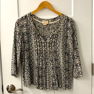 Anthropologie Black and White Patterned Top